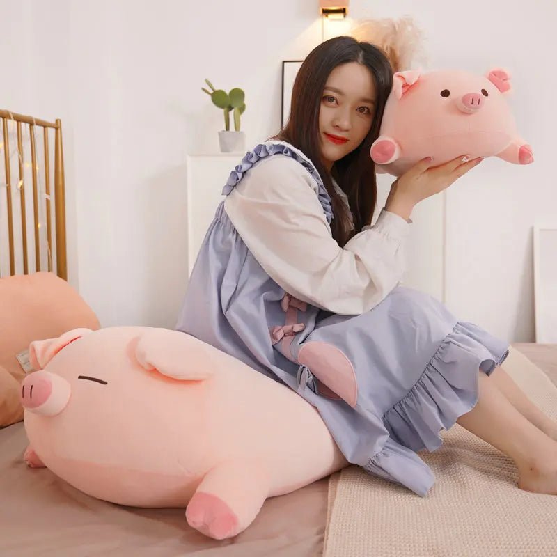 Chubby Pig Plush Pillow — Ultra-Soft Squishy Hug Cushion, 15.7" to 39.4"