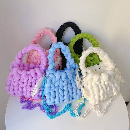 Chunky Knit Purse - Women's Handmade Woven Tote Bag
