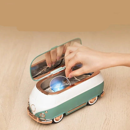 Classical Bus Ultrasonic Cleaner - Professional Ultrasonic Cleaning Machine for All Jewelry Eyeglasses Watches Shaver Heads Makeup Brushes