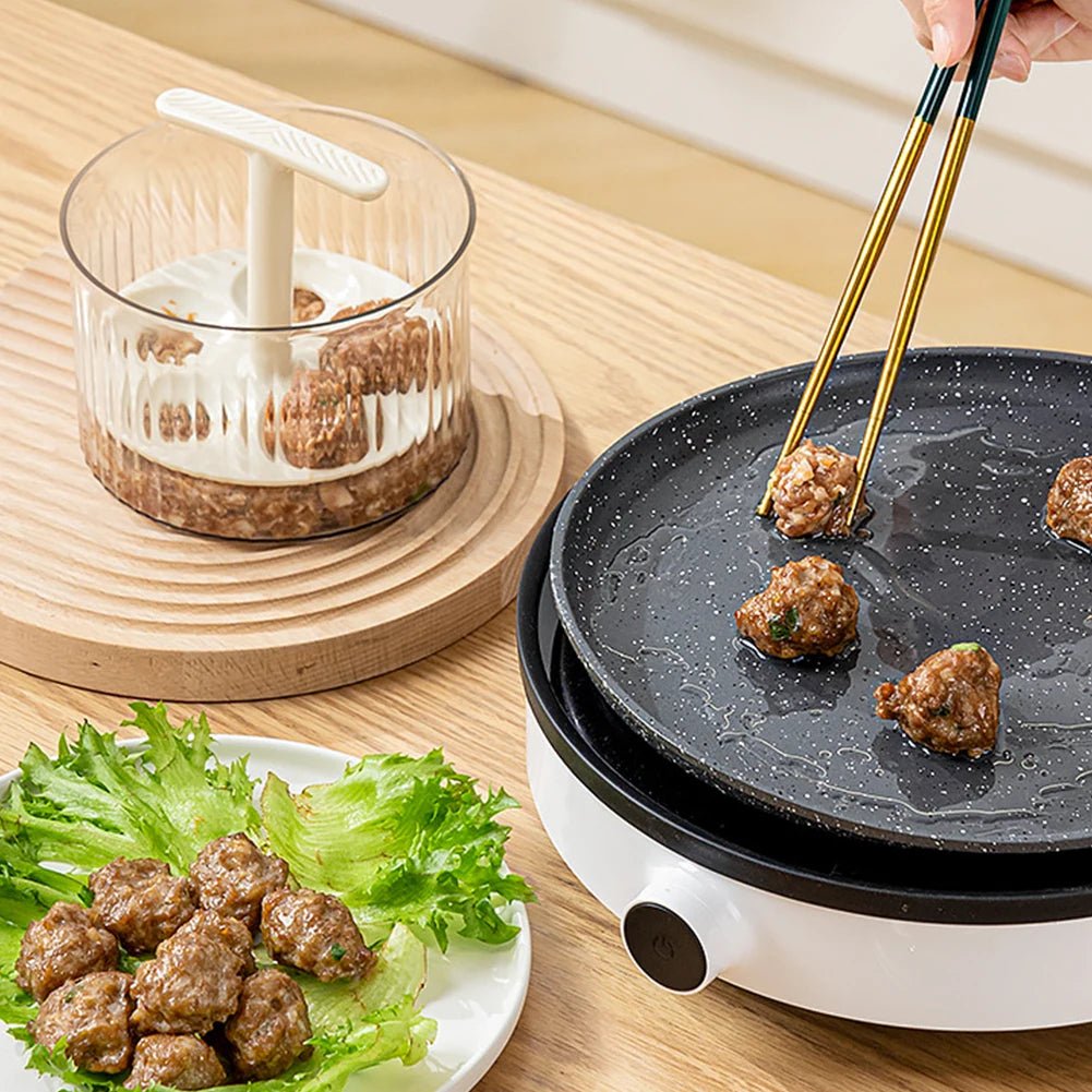 Clear Meatball Maker – Create 5 Perfect Rice-Meat Dumplings Effortlessly with This Manual Kitchen Tool