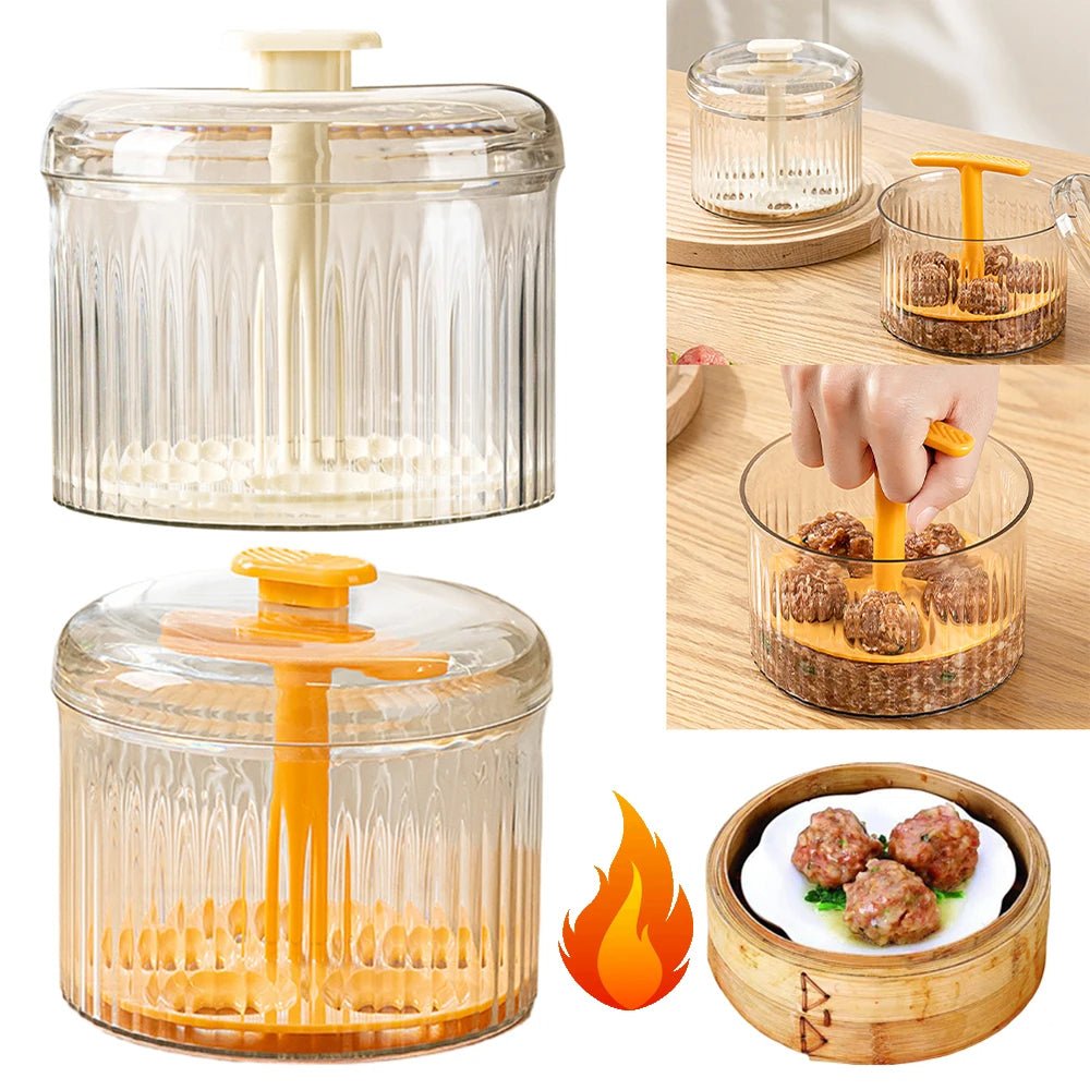 Clear Meatball Maker – Create 5 Perfect Rice-Meat Dumplings Effortlessly with This Manual Kitchen Tool