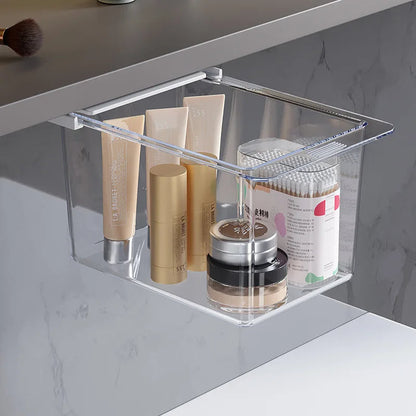 Acrylic Quirky Cartoon Pull-Out Makeup Organizer – Space-Saving Cotton Swab & Pad Storage Box