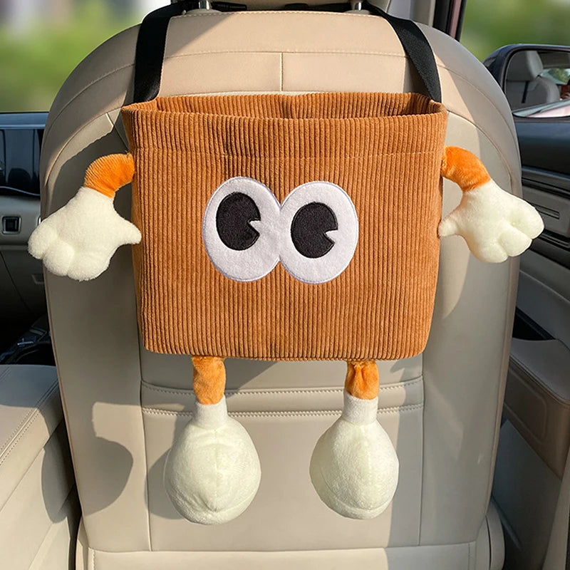 Hanging Car Backseat Storage Holder - 2-in-1 Car Trash Can & Tissue Box