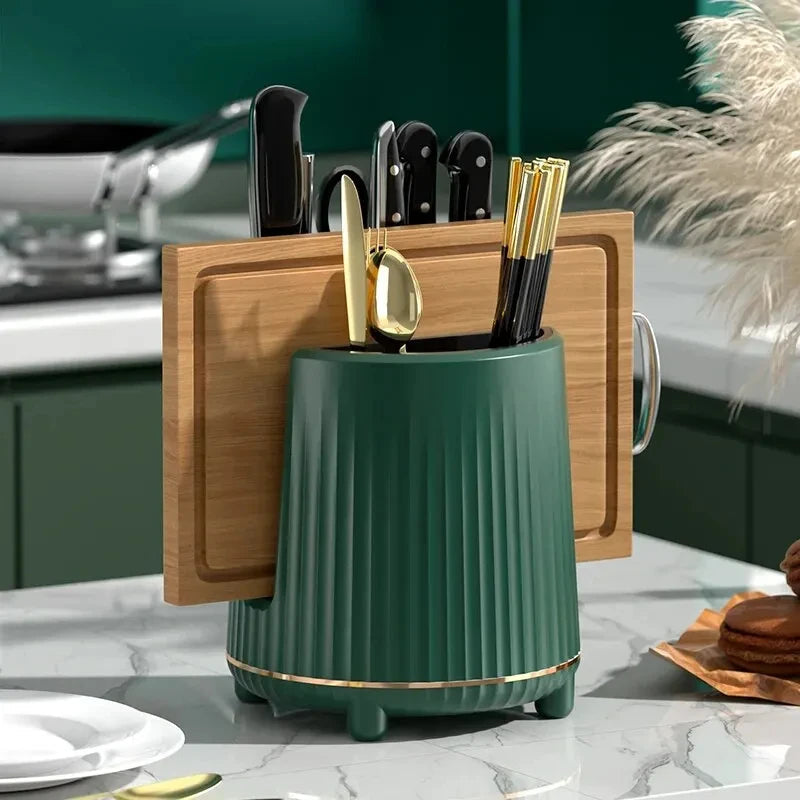 Rotating Knife & Utensil Holder – 360° Multifunctional Kitchen Storage Organizer
