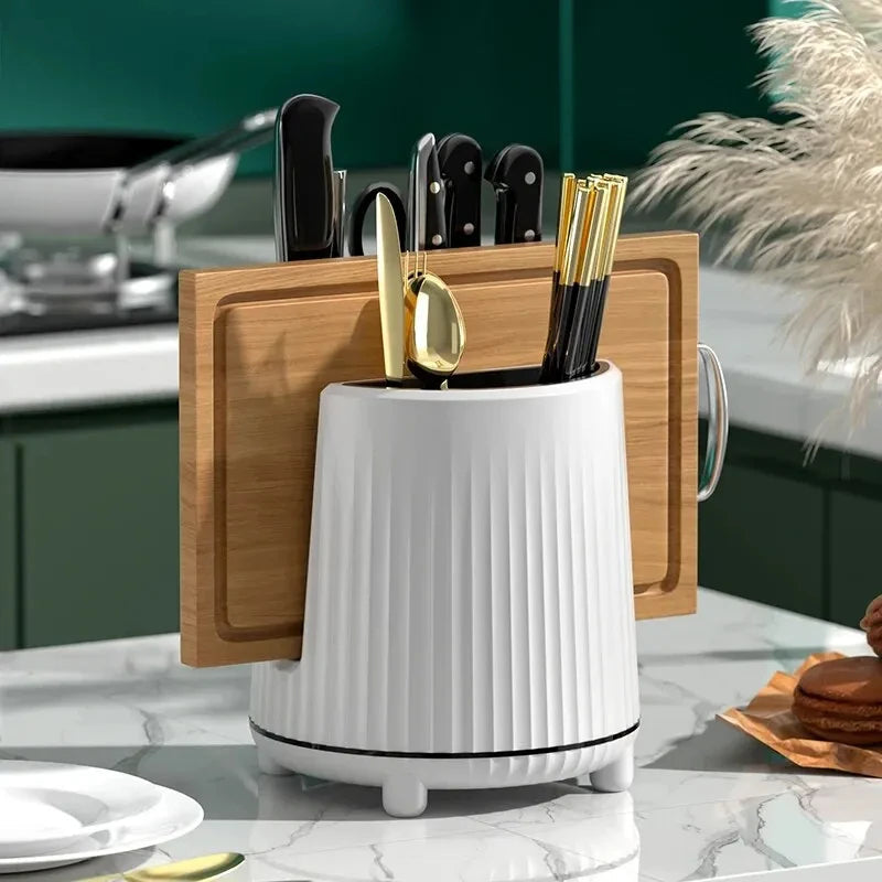 Rotating Knife & Utensil Holder – 360° Multifunctional Kitchen Storage Organizer