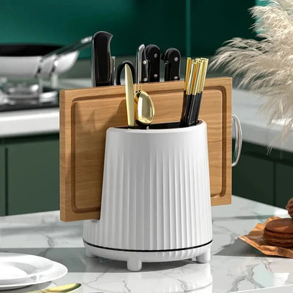 Rotating Knife & Utensil Holder – 360° Multifunctional Kitchen Storage Organizer