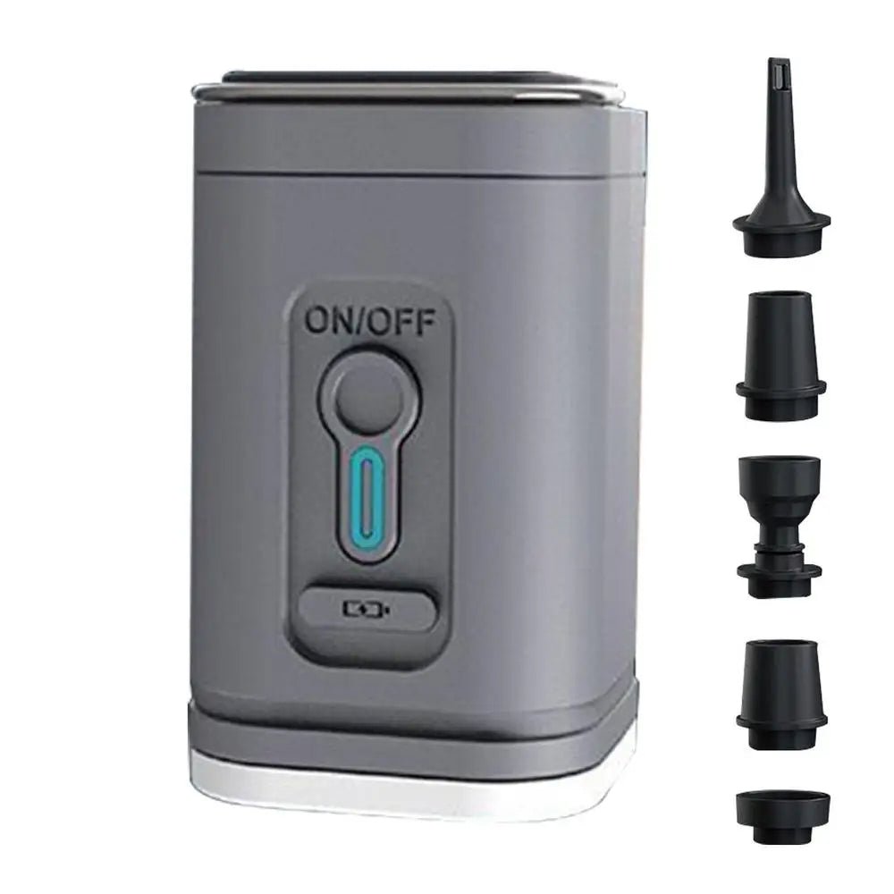 Compact Electric Air Mattress Pump – Mini Inflator with 5 Nozzles, 0.5 Psi/4500Pa Air Compressor for Effortless Inflatable Bed Setup