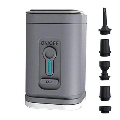 Compact Electric Air Mattress Pump – Mini Inflator with 5 Nozzles, 0.5 Psi/4500Pa Air Compressor for Effortless Inflatable Bed Setup