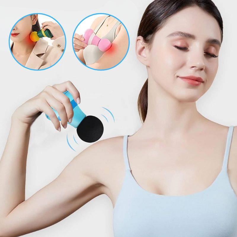 Compact Muscle Massager - Home Vibrating Shock Mini Massager for Back Pain, Shoulder, Neck, Body
