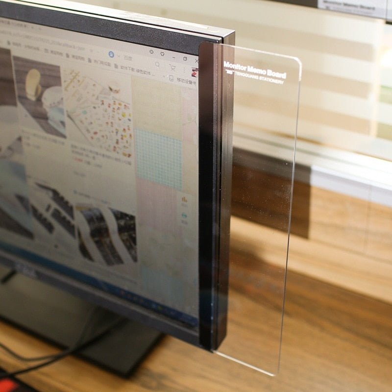 Computer Monitor Memo Board - Transparent Monitor Side Panel Creative Desktop Memo for Home/Office