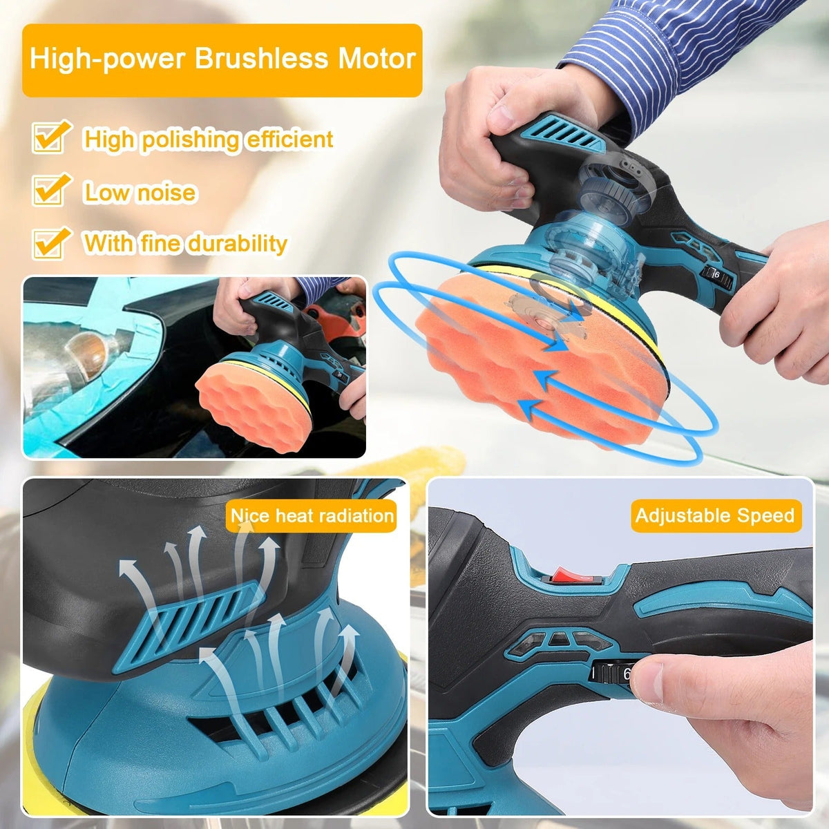 Cordless Car Buffer Polisher - High Efficient Auto Waxing Polishing Machine