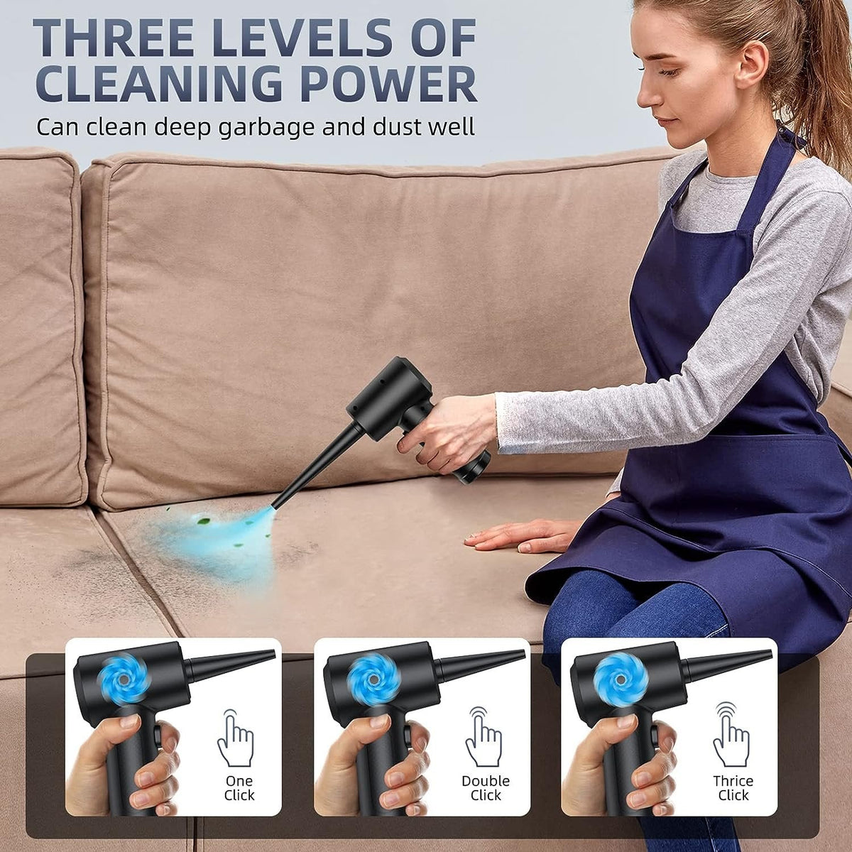 Cordless Rechargeable Air Duster - 51000 RPM Compressed Air Blower