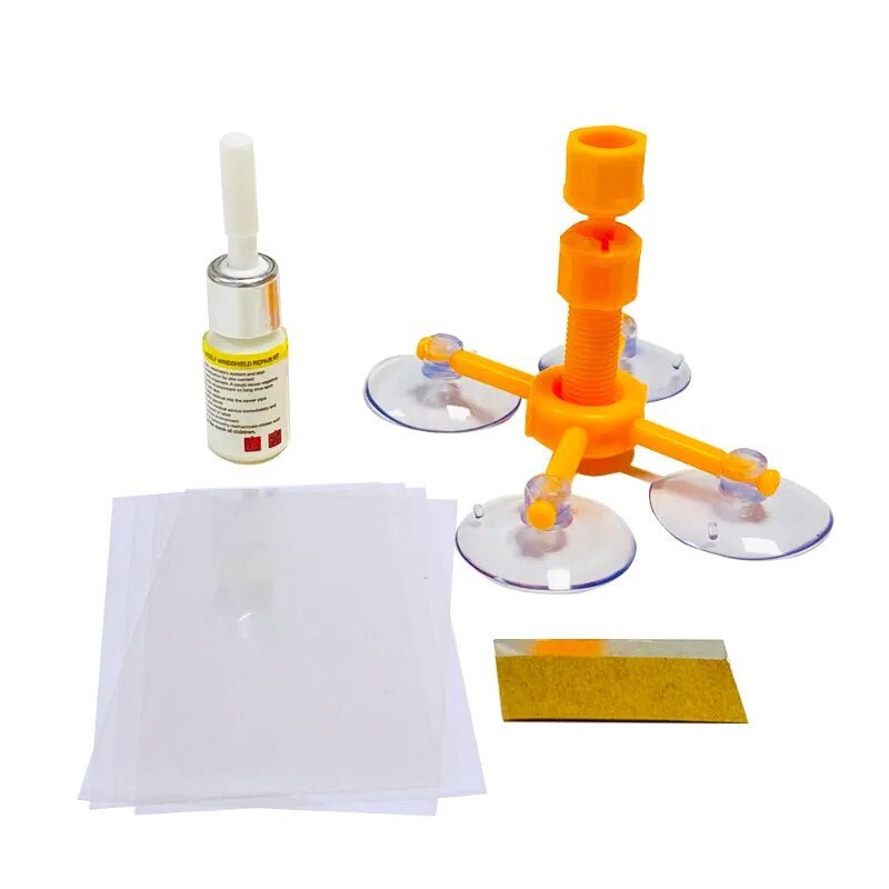 Windshield Repair Kit – Cracked Glass Repair Kit to Fix Chips, Cracks and Star-Shaped Cracks