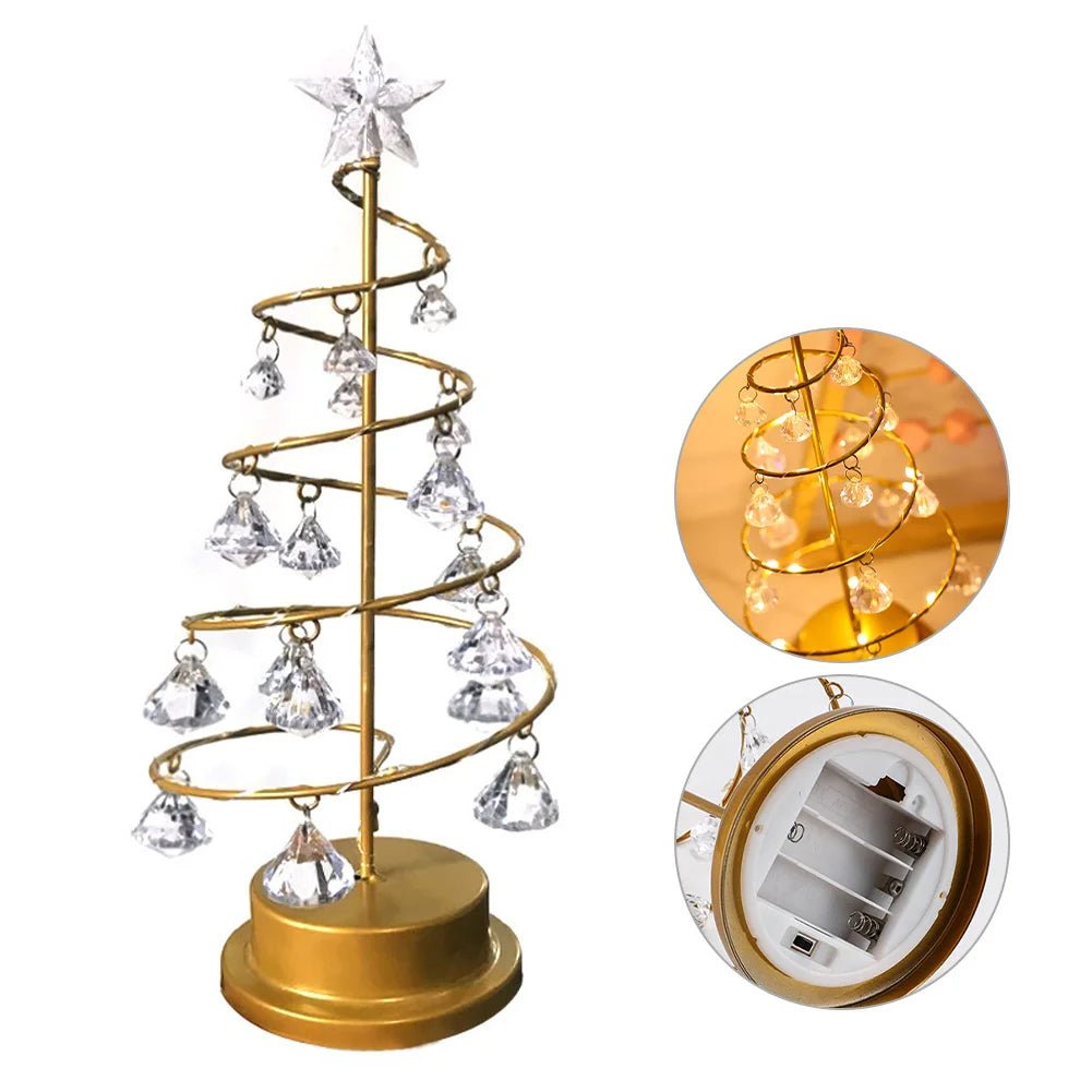 Crystal Christmas Tree LED Lamp – Sparkling Christmas, Valentine’s, or Birthday Decor for a Dreamy Bedroom Glow