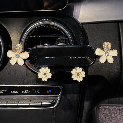 Crystal Flower Car Phone Holder – Sparkling Gravity Car Holder for iPhone, Samsung & More