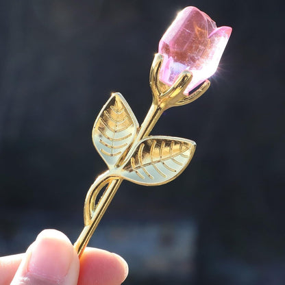 Crystal Glass Rose Flower - Valentines Day Gift Crystal Glass Rose Flower In Box