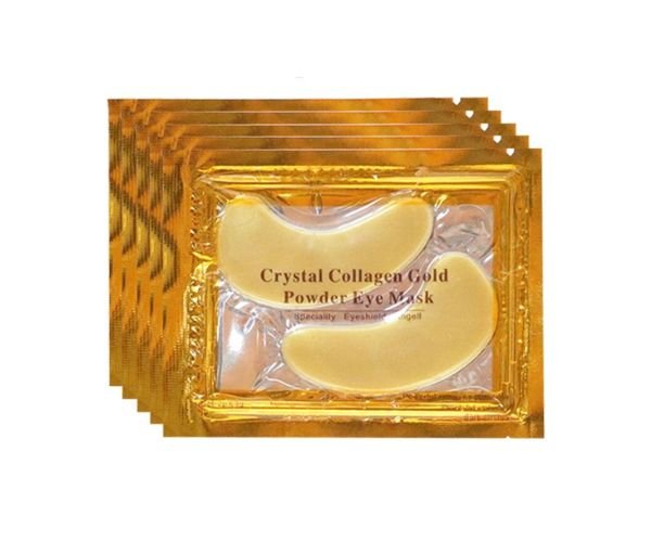 Gold Under-Eye Gel Patches — Cooling Hydrogel Eye Masks in Single-Use Foil Sachets, 20–30 Minute Wear