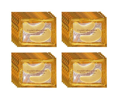 Gold Under-Eye Gel Patches — Cooling Hydrogel Eye Masks in Single-Use Foil Sachets, 20–30 Minute Wear