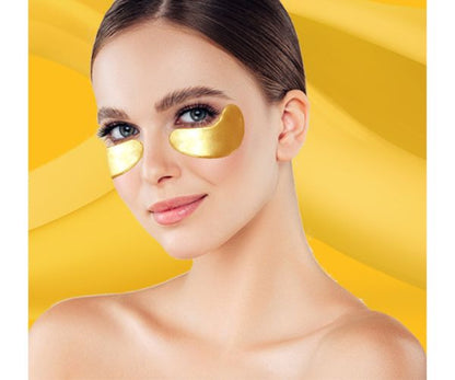 Gold Under-Eye Gel Patches — Cooling Hydrogel Eye Masks in Single-Use Foil Sachets, 20–30 Minute Wear