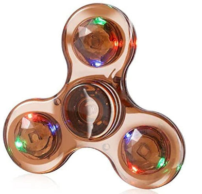 Crystal Luminous LED Light Fidget Spinner – Glow-in-the-Dark Stress Relief Toy & Kinetic Gyroscope for Kids