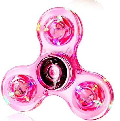 Crystal Luminous LED Light Fidget Spinner – Glow-in-the-Dark Stress Relief Toy & Kinetic Gyroscope for Kids