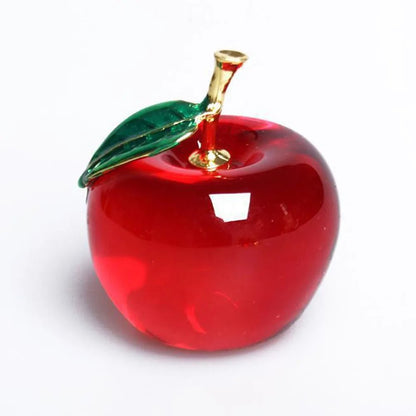 Crystal Red Apple Ornaments – Elegant Glazed Figurines for Home Décor, Weddings & Cherished Gifts