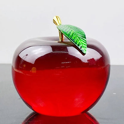Crystal Red Apple Ornaments – Elegant Glazed Figurines for Home Décor, Weddings & Cherished Gifts