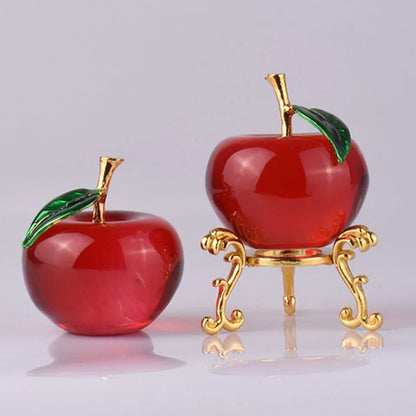 Crystal Red Apple Ornaments – Elegant Glazed Figurines for Home Décor, Weddings & Cherished Gifts