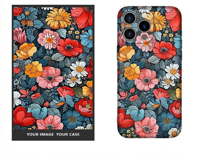 Custom Silicone Oil Painting Flower iPhone Case – iPhone 11–16 Series Vintage Floral 2-in-1 Anti-Slip Shockproof Scratch-Resistant Non-Fading HD Print