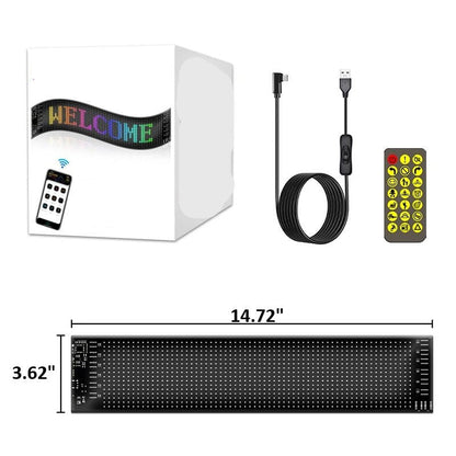 Customizable RGB LED Car Sign – Programmable Bluetooth Matrix Pixel Panel for Dynamic Animation & Flexible Display Lighting