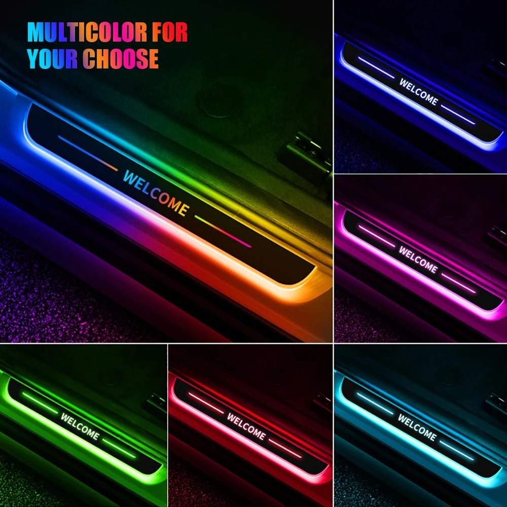 Customized Dynamic LED Welcome Pedal Car Scuff Plate - Pedal Threshold Car Door Sills LED Pathway Light, USB Power