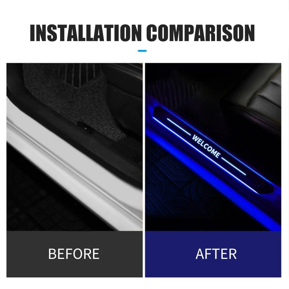 Customized Dynamic LED Welcome Pedal Car Scuff Plate - Pedal Threshold Car Door Sills LED Pathway Light, USB Power