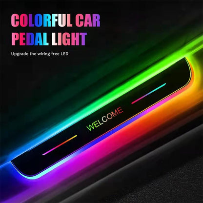 Customized Dynamic LED Welcome Pedal Car Scuff Plate - Pedal Threshold Car Door Sills LED Pathway Light, USB Power