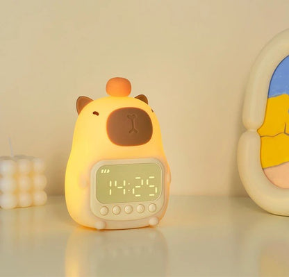 Cute Cartoon Capybara Night Light with Digital Clock – Adjustable Brightness and Cute Shapes to Brighten Your Night