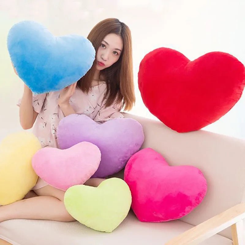 Cute Heart Pillow - Plush Heart Shape Cushion Perfect for Valentine's Day