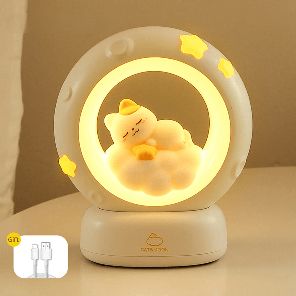 Cute LED Night Light Panda, Cat and Rabbit Design – USB Rechargeable Clap-On Lamp with Cat & Rabbit Modes, Perfect Room Décor & Cozy Sleep Companion for Kids