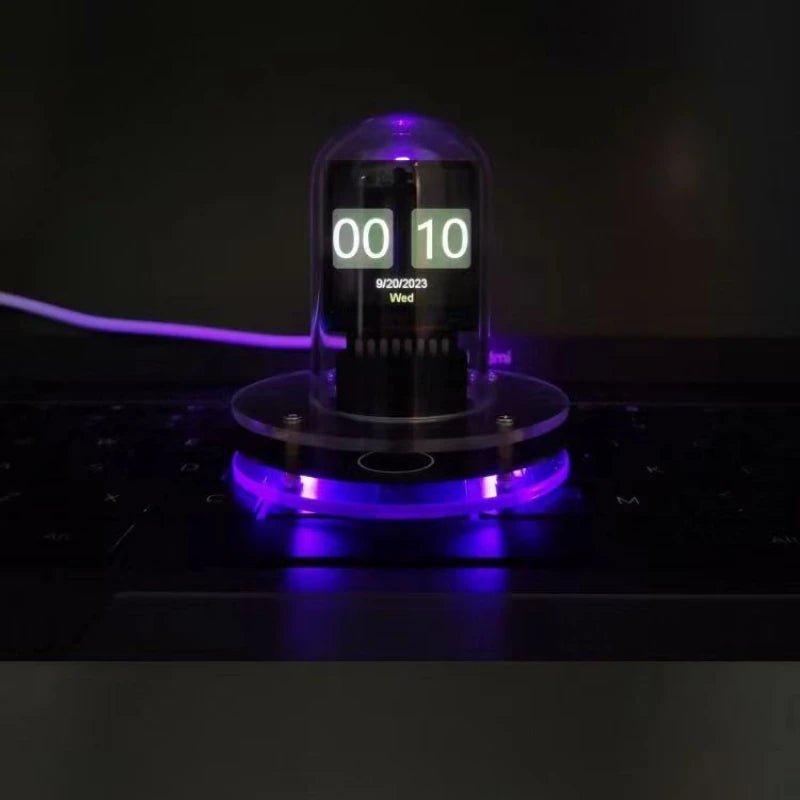 Cyberpunk Style Nixie Tube Clock – Smart WiFi Digital Display with Customizable Glow, DIY Visual Table Clock