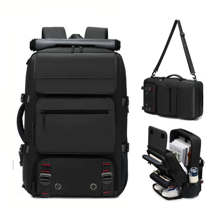 Large-Capacity Travel Backpack with Shoe Compartment – Lightweight Laptop Daypack with Charging Port, Multi-Functional 3-in-1 Design for Travel, Business, and Outdoor Adventures
