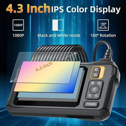 Industrial Endoscope Inspection Camera – 1080p Hd With 4.3-Inch Display Adjustable Lens
