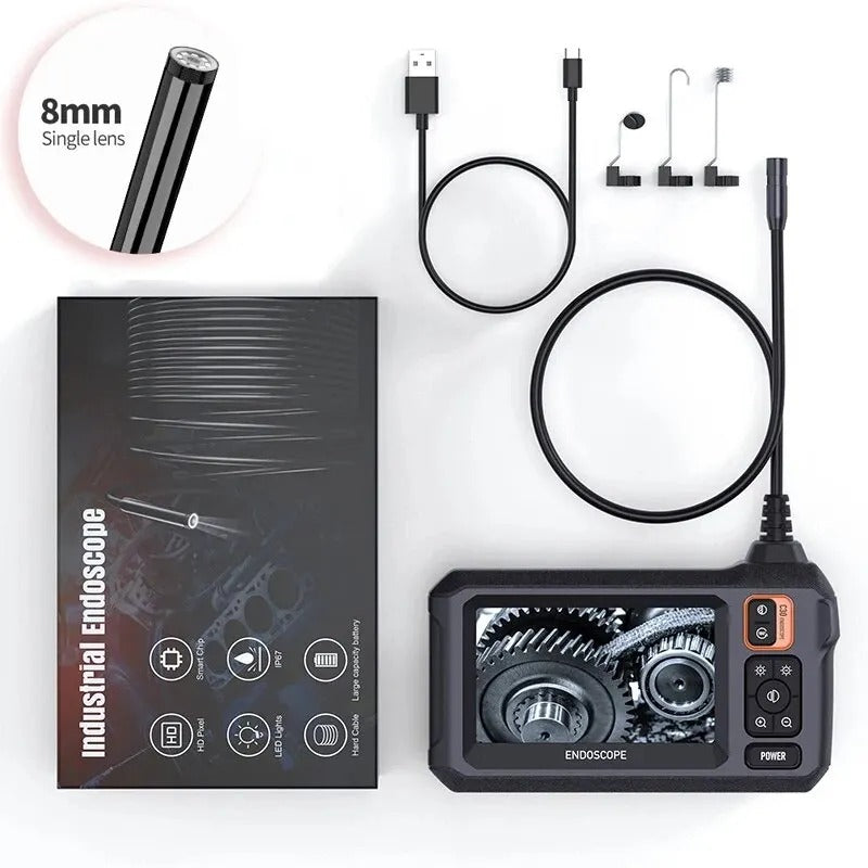 Industrial Endoscope Inspection Camera – 1080p Hd With 4.3-Inch Display Adjustable Lens