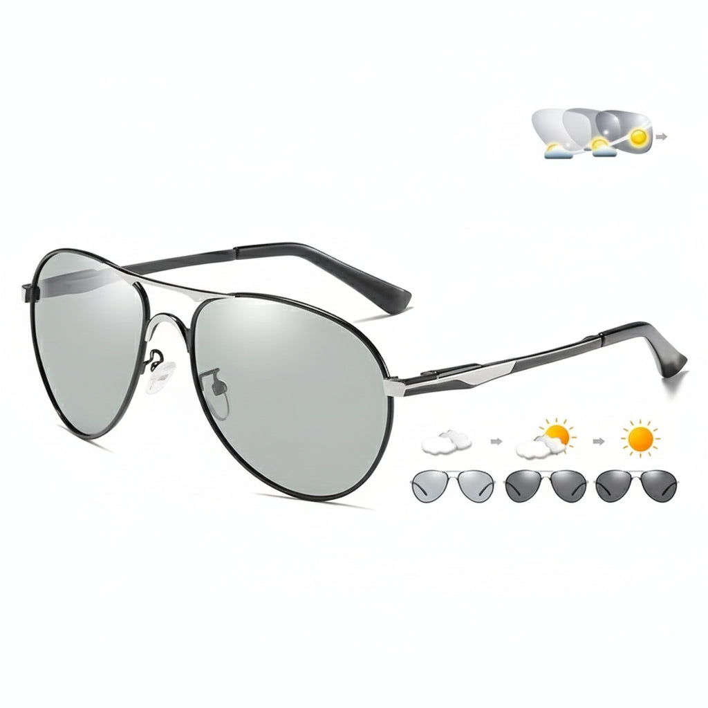 Photochromic Sunglasses – UV400 Protection, Transition Lenses, Anti-Glare Night Vision Glasses for Men & Women