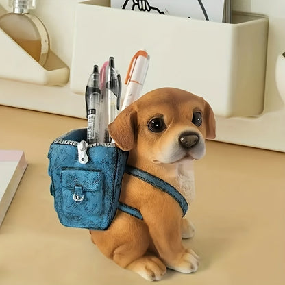 Dog-Shaped Desk Organizer – Creative ABS Resin Pen Holder with Polished Finish, Portable Office Storage for Students and Professionals, Unique Gift for All Occasions