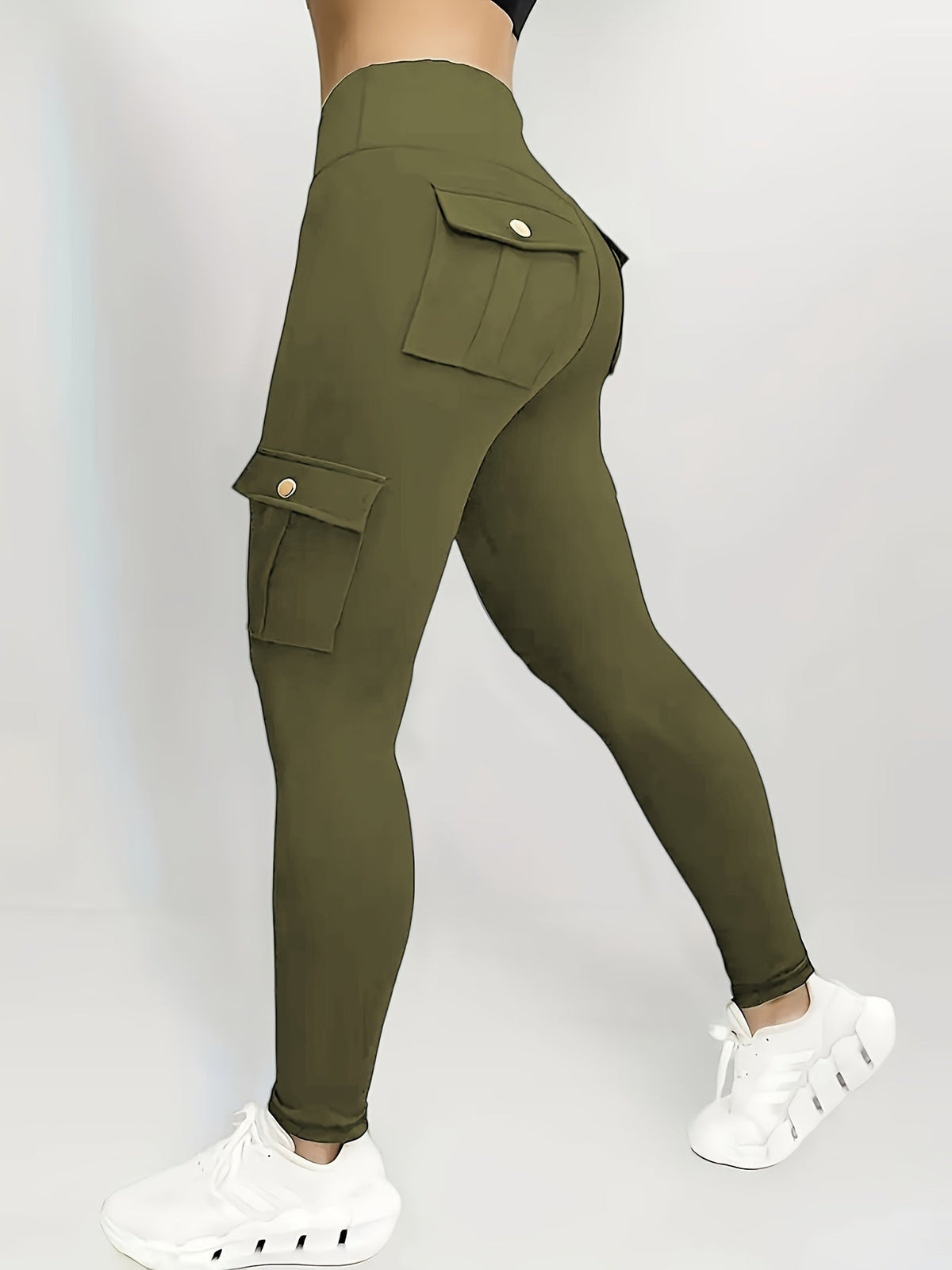 High-Waisted Sculpt & Support Yoga Leggings –  Cargo Style Activewear for Women with Tummy Control and Seamless Fit for All-Day Movement
