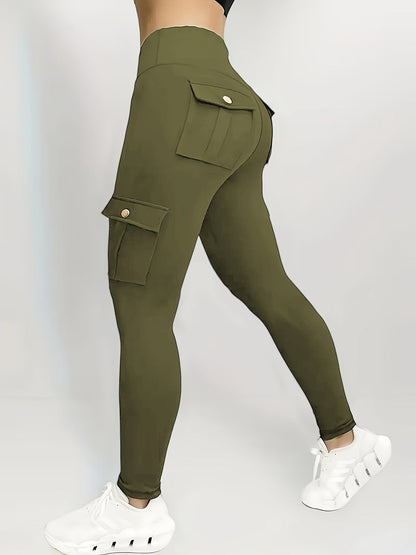 High-Waisted Sculpt & Support Yoga Leggings –  Cargo Style Activewear for Women with Tummy Control and Seamless Fit for All-Day Movement