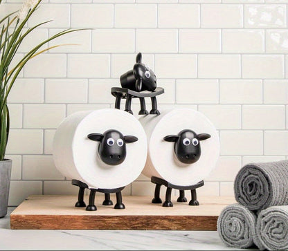 Cute Sheep Shaped Tissue Holder - Self Standing, Durable Plastic, Perfect for Bathroom Use. The Bathroom Tissue Holder Is Perfect for Organizing Tissue Rolls And Adding Cute Decorations