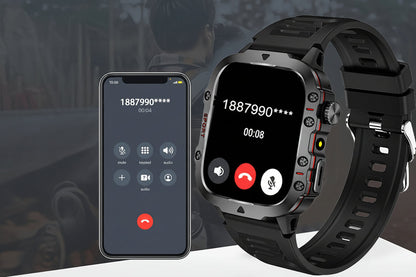 Men’s Outdoor Smart Watch – HD Touchscreen Sports Smartwatch with Wireless Calling, Multi-Sport Modes, USB Charging for Android and iPhone