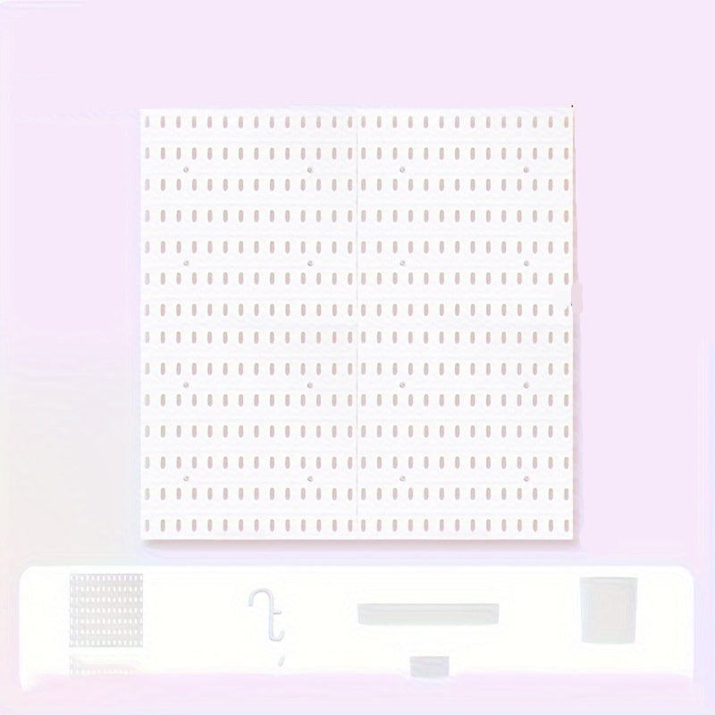 Modular Wall-Mounted Pegboard Organizer Set – 30 Hooks, 6 Trays for Tools & Crafts, No-Drill Storage Rack for Home or Workshop