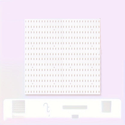 Modular Wall-Mounted Pegboard Organizer Set – 30 Hooks, 6 Trays for Tools & Crafts, No-Drill Storage Rack for Home or Workshop