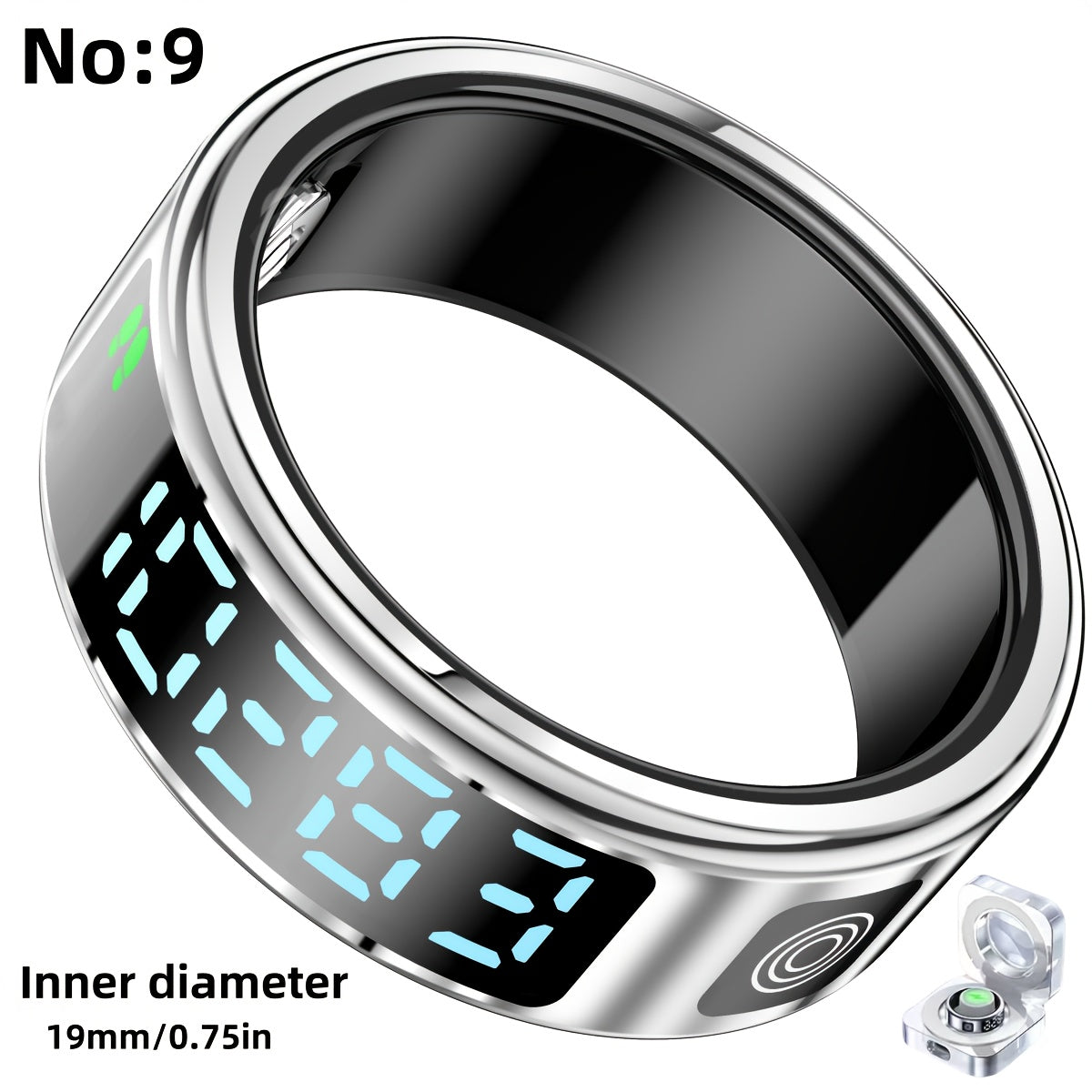 Smart Fitness Ring with Digital Display – Tracks Steps, Sleep & Swimming with Waterproof Unisex Minimal Design