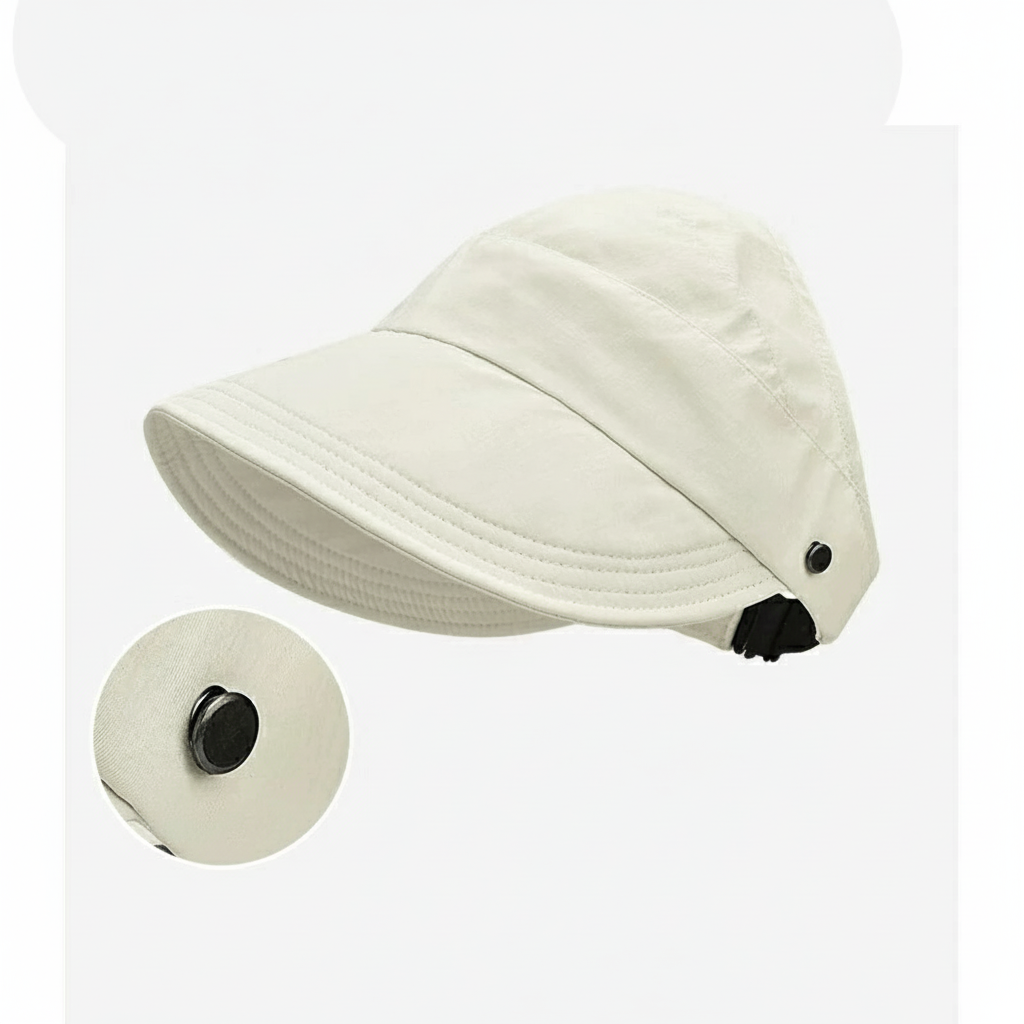 Breathable Polyester Sun Visor Hat – Quick-Dry Adjustable Cap with Wide Brim, Lightweight & Foldable for Hiking & Riding